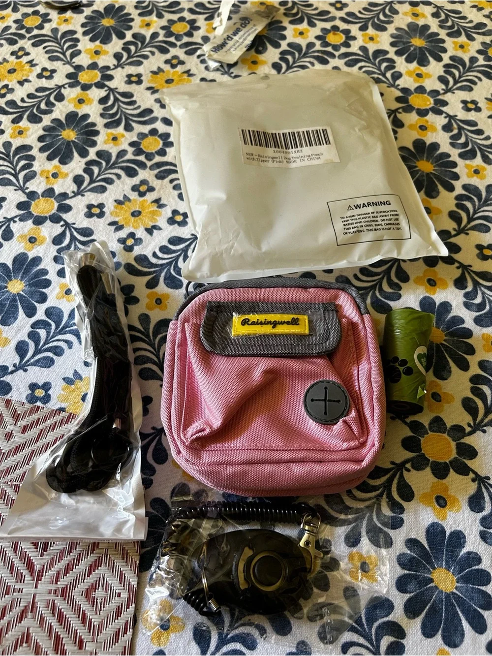 Raisingwell Dog Treat Pouch for Pet Walking and Training with Clicker Poop Bags